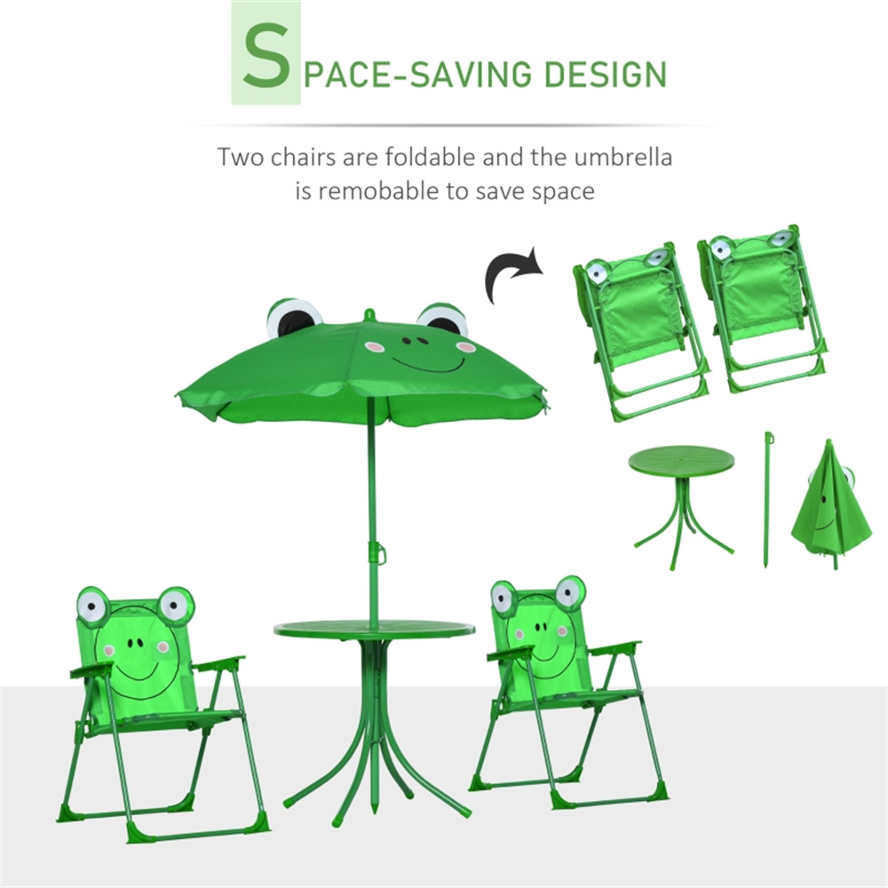 Kids Green Cartoon Frog Patio  - Kids Outdoor Dining Set ulasan dan harga
